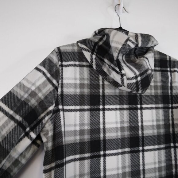 O'Neill  Half Zip Fleece Plaid Black and White Pullover Hoodie Size S - Picture 11 of 12